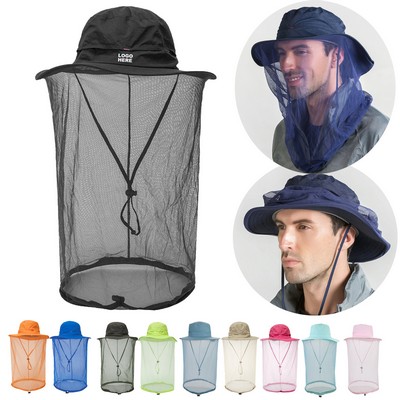 Custom Outdoor Fishing Sun Protection Hat with Mosquito Head Net